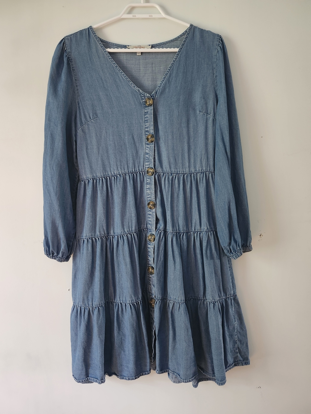 Button-Front Tiered Denim Dress | Casa Cabana